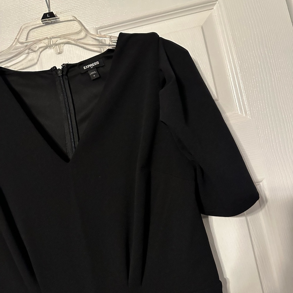 Express Basic Black V Neck Jumpsuit - image 5